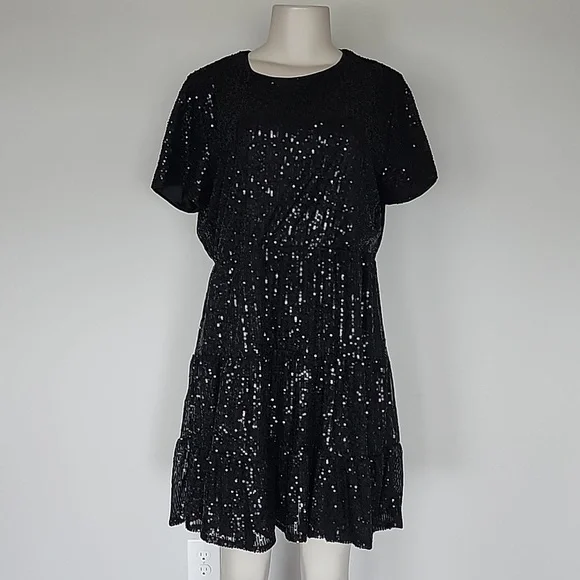new york and company sequin dress New York & Company Dresses | New York And Company Black Sequin Dress-L | Color: Black | Size: L
